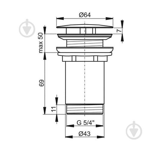 Ravak для умывальника CLICK-CLACK белый без перелива - фото 2 Ravak для умывальника CLICK-CLACK белый без перелива - фото 2