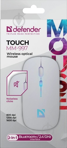 Мышь Defender Touch MM-997 wireless white (52998) - фото 5