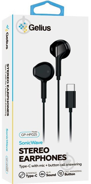 Навушники Gelius SonicWave GP-HP025 black (00000098311) - фото 2