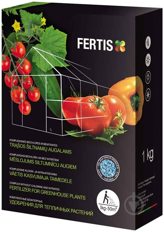 Удобрение для тепличных растений Fertis НПК 12-8-16+МЕ 1 кг - фото 1 Удобрение для тепличных растений Fertis НПК 12-8-16+МЕ 1 кг - фото 1