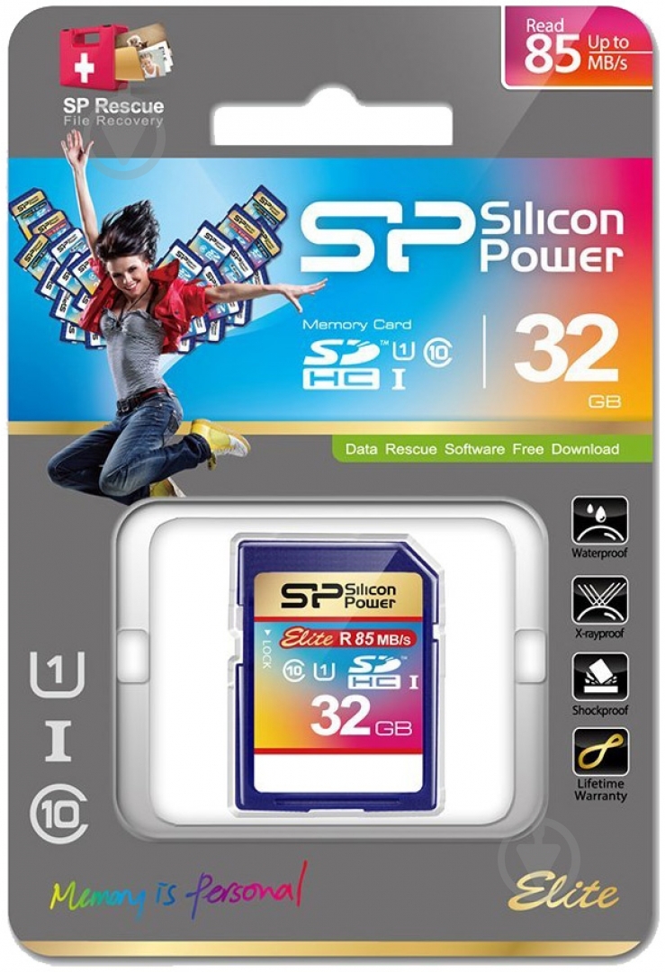 Карта памяти Silicon Power SDHC 32GB Class 10 UHS-I Elite (SP032GBSDHAU1V10) - фото 2