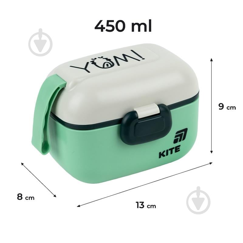 Ланч-бокс KITE 450 мл зеленый K25-1185-3 - фото 2