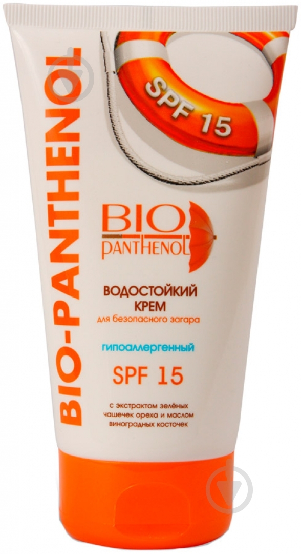 Крем для загара BIO-Pantenol Bio-Panthenol SPF 15 с экстрактом ореха и маслом виноградных косточек 150 мл - фото 1 Крем для загара BIO-Pantenol Bio-Panthenol SPF 15 с экстрактом ореха и маслом виноградных косточек 150 мл - фото 1