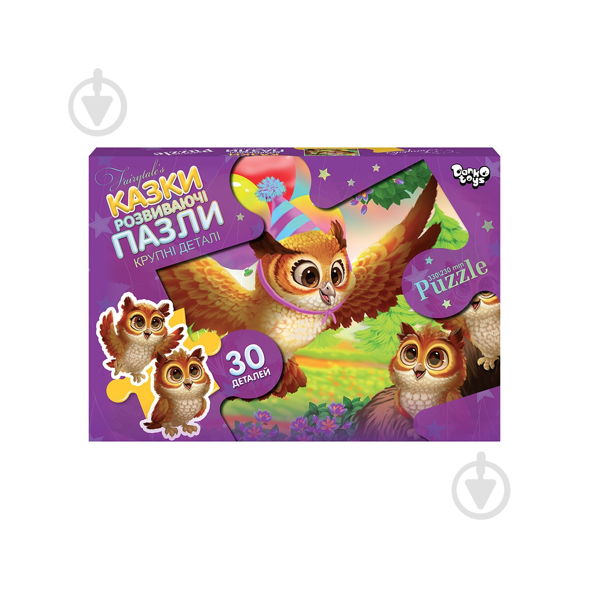 ᐉ Пазли картонні Danko Toys 30 елементів максі №4 сови з кульками