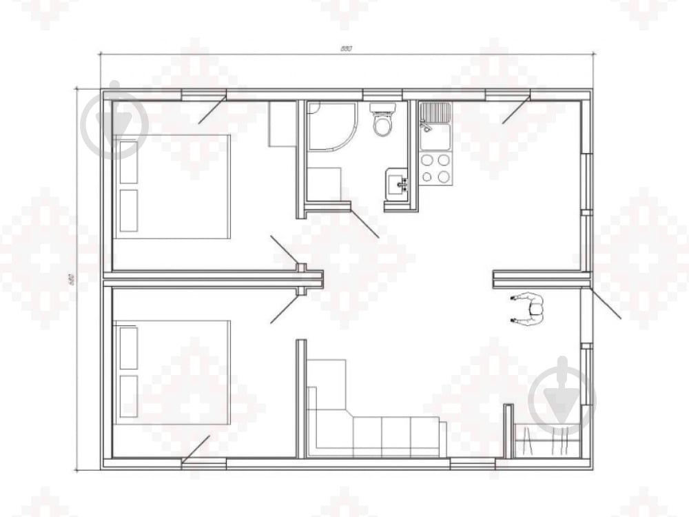 Модульный дом деревянный MODEL60 60 м² (два модуля) - фото 6