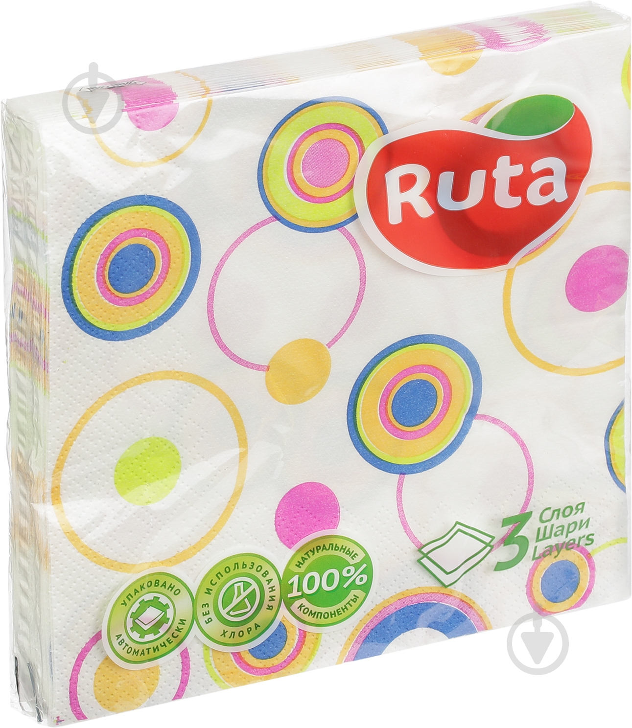 Салфетки столовые Ruta Art Калейдоскоп 33х33 см белые 20 шт. - фото 1 Салфетки столовые Ruta Art Калейдоскоп 33х33 см белые 20 шт. - фото 1