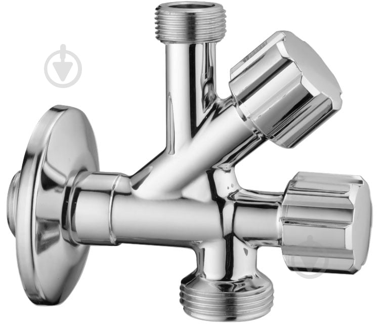 Кран кутовий Albertoni 1/2"х1/2"х3/4" D902694 - фото 1 Кран кутовий Albertoni 1/2"х1/2"х3/4" D902694 - фото 1