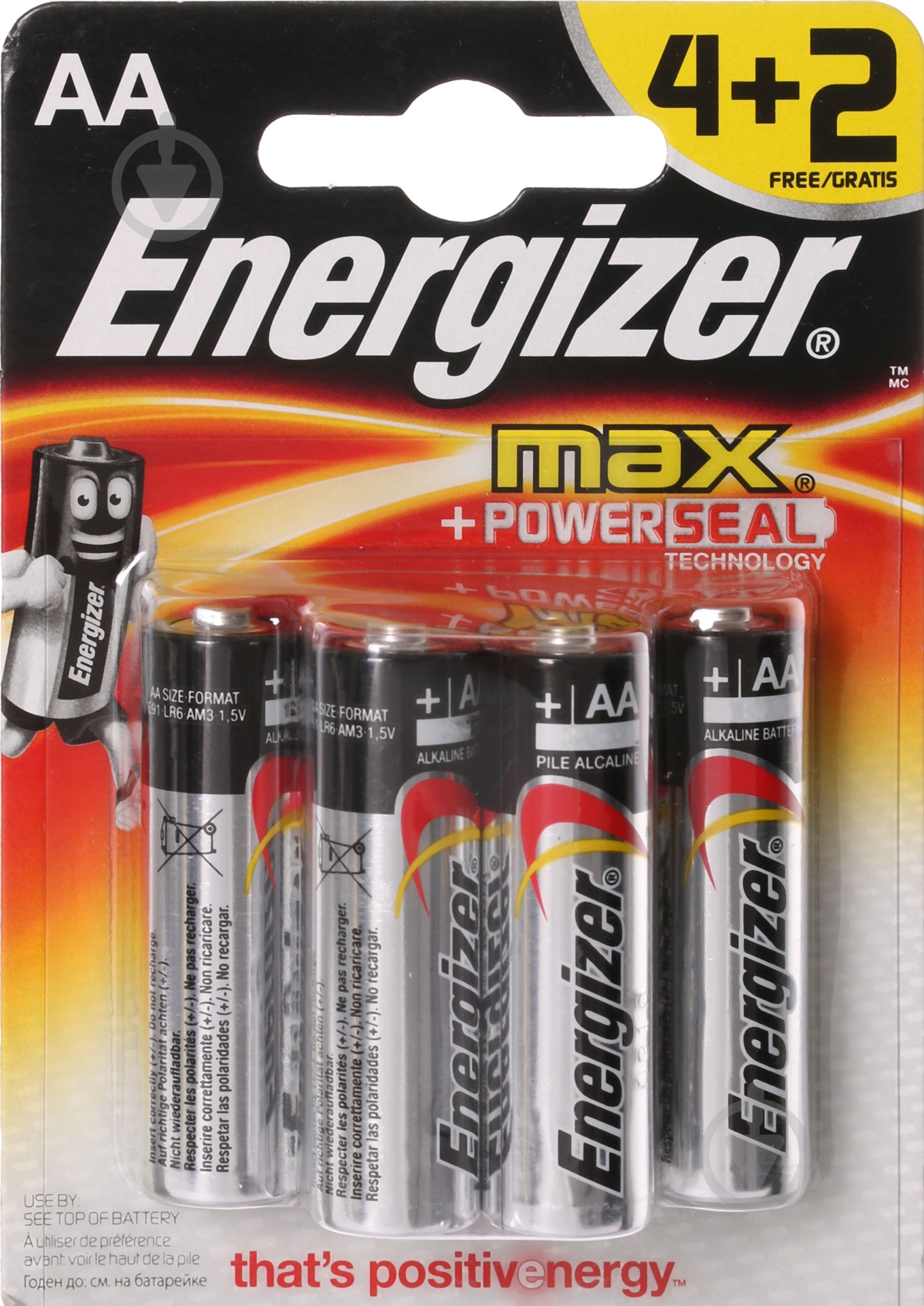 Батарейка Energizer Max E91 BP AA (пальчиковые) 6 шт. (E300142800) - фото 1