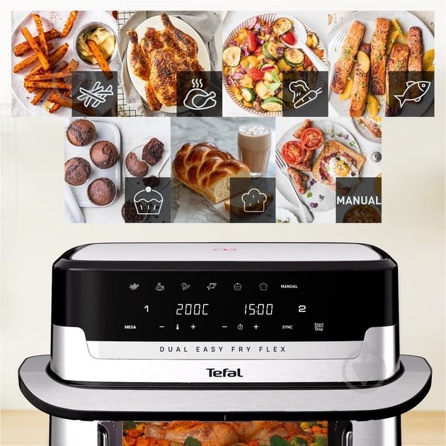 ВИТРИНА! Мультипечь Tefal Dual Easy Fry Flex EY922DE0 - фото 14