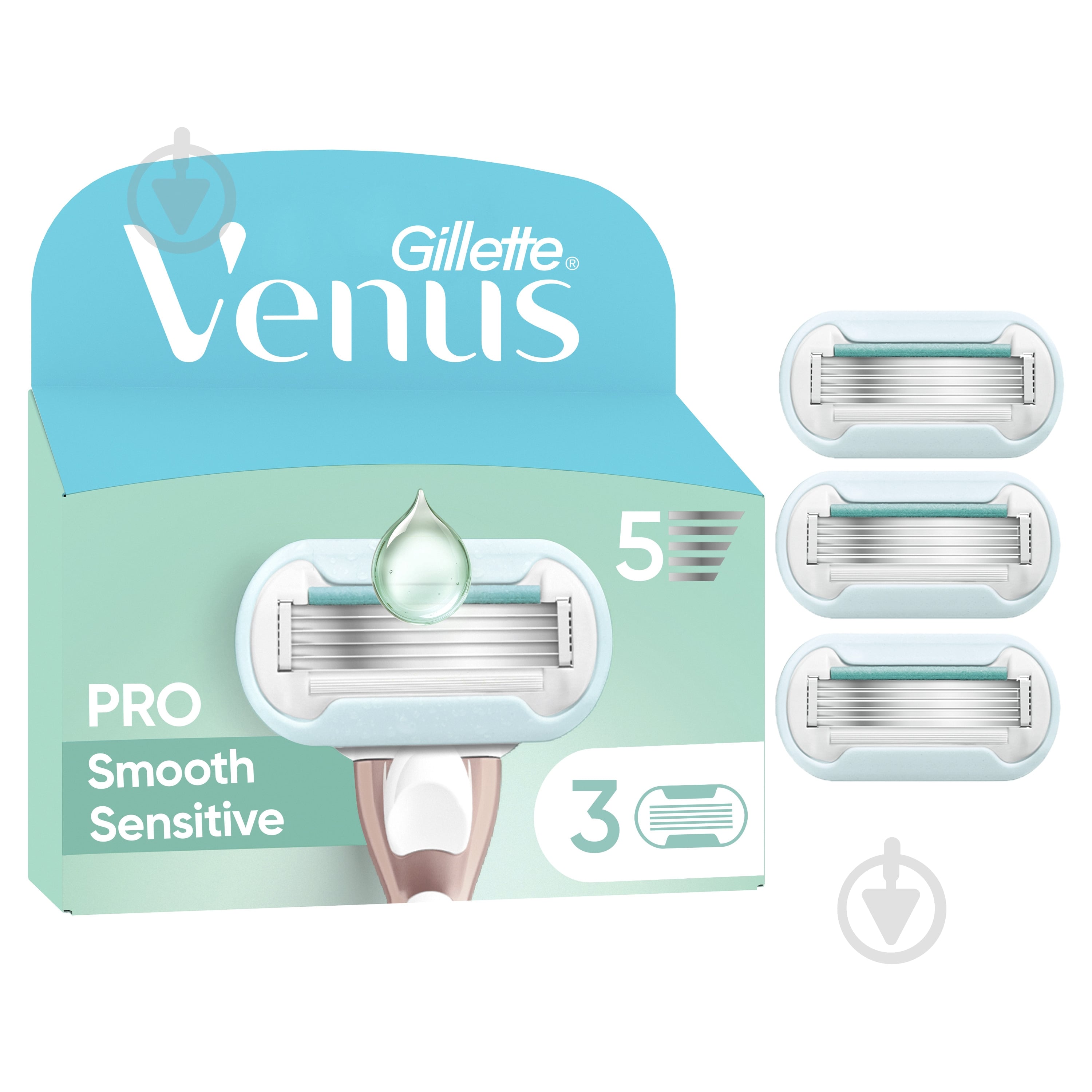 Змінний картридж Gillette Venus Pro Smooth Sensitive 3 шт. - фото 1 Змінний картридж Gillette Venus Pro Smooth Sensitive 3 шт. - фото 1