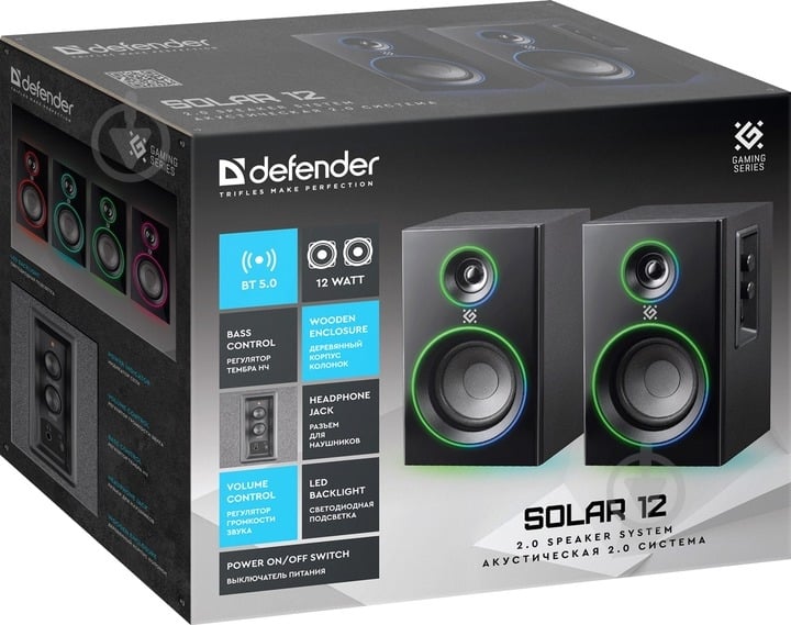 Акустическая система Defender 2.0 black Solar 12 (65712) - фото 12