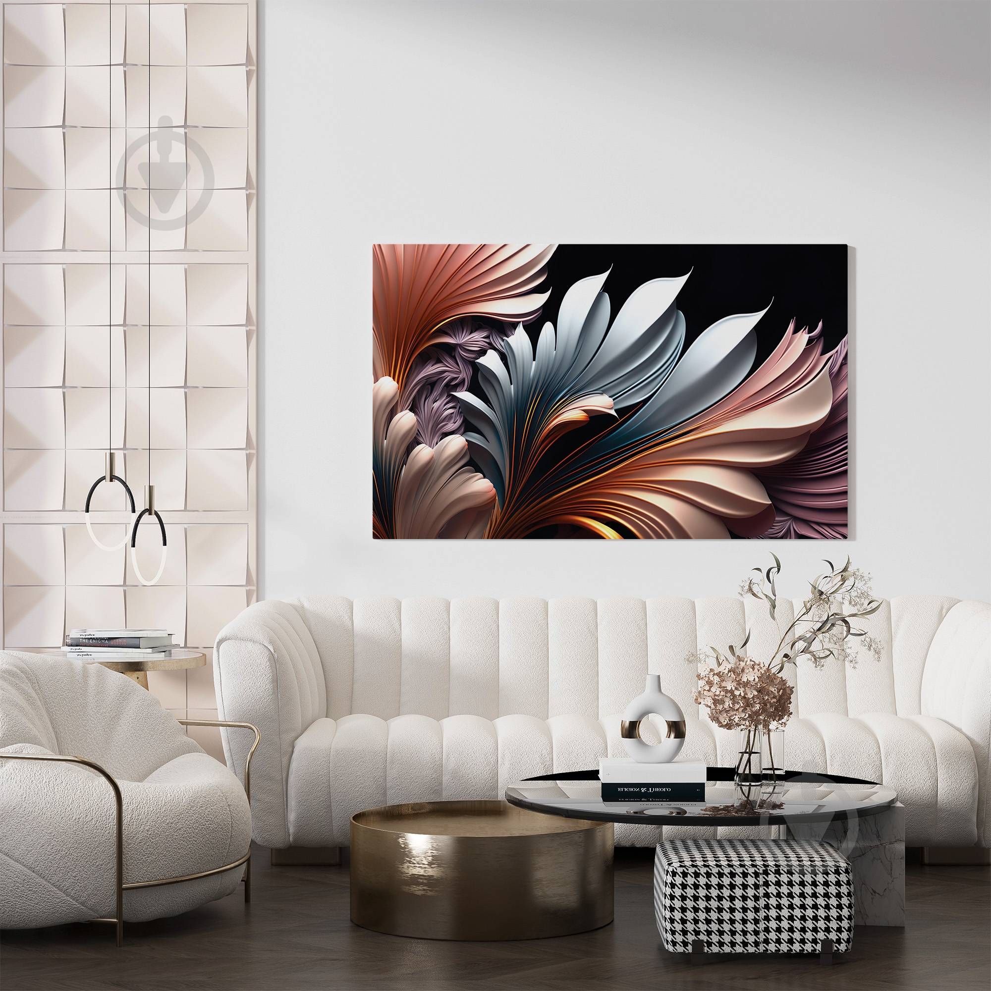 Картина на полотні Об'ємне листя 80x110 см WS Holst 1140420235 - фото 2 Картина на полотні Об'ємне листя 80x110 см WS Holst 1140420235 - фото 2