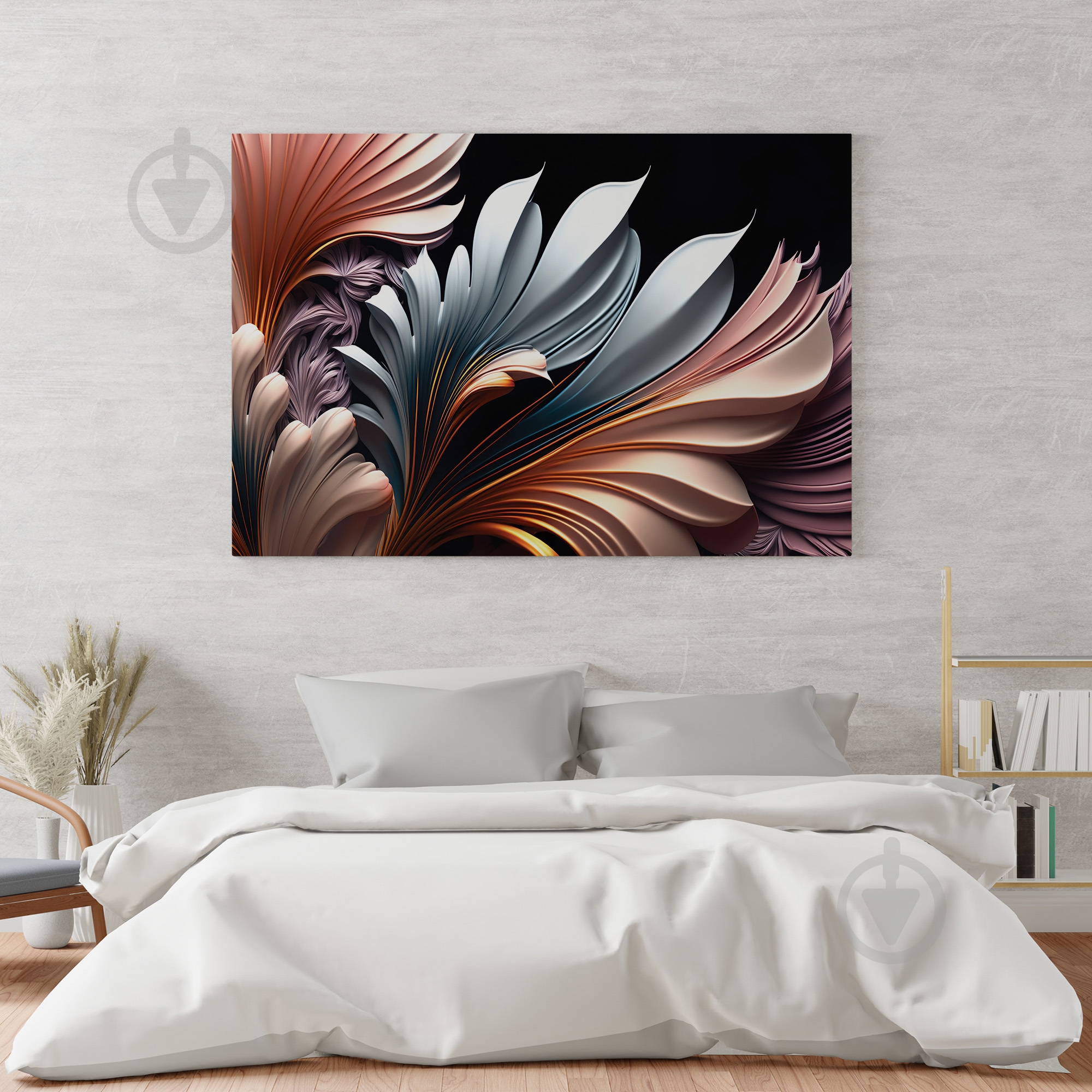 Картина на полотні Об'ємне листя 80x110 см WS Holst 1140420235 - фото 4 Картина на полотні Об'ємне листя 80x110 см WS Holst 1140420235 - фото 4