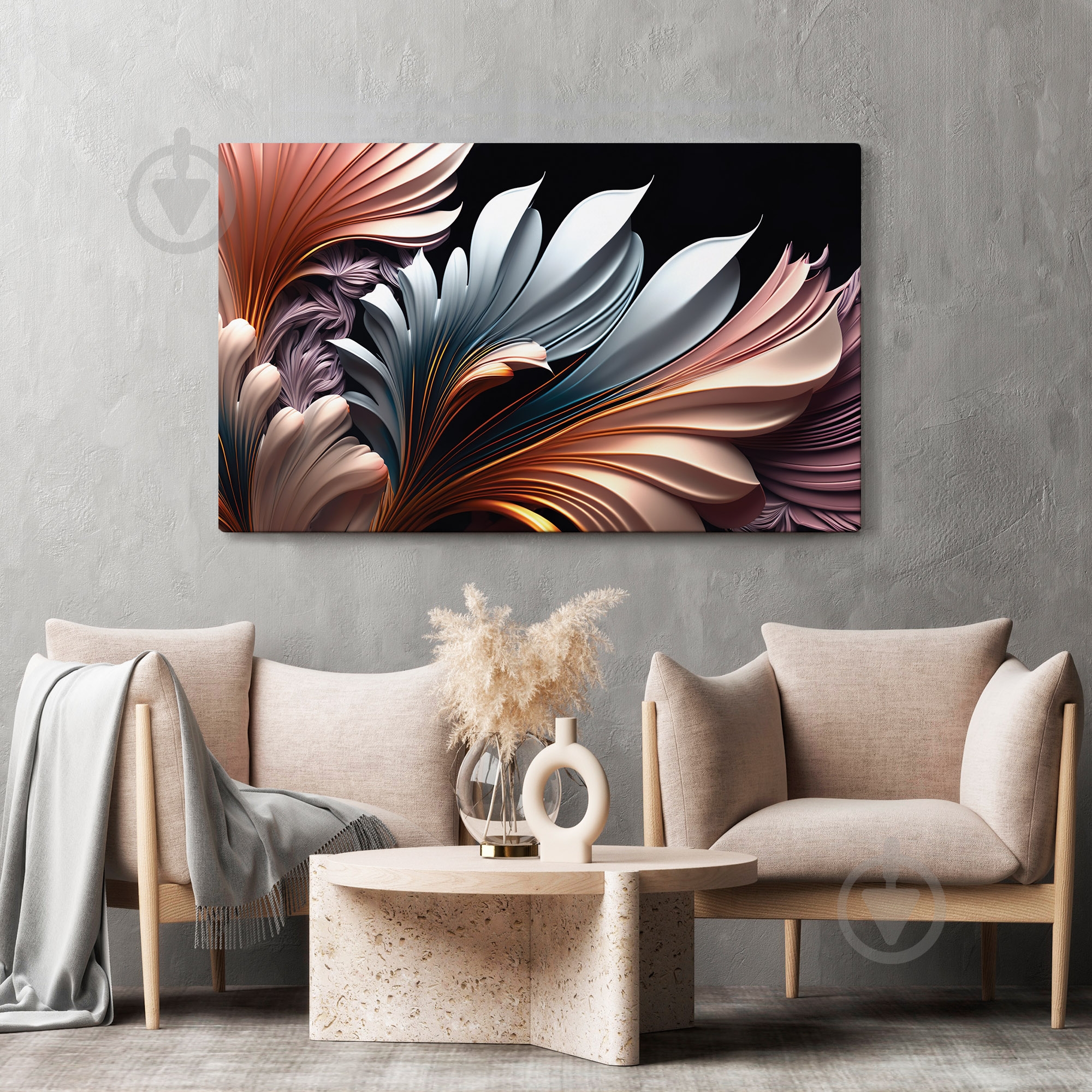 Картина на полотні Об'ємне листя 80x110 см WS Holst 1140420235 - фото 6 Картина на полотні Об'ємне листя 80x110 см WS Holst 1140420235 - фото 6