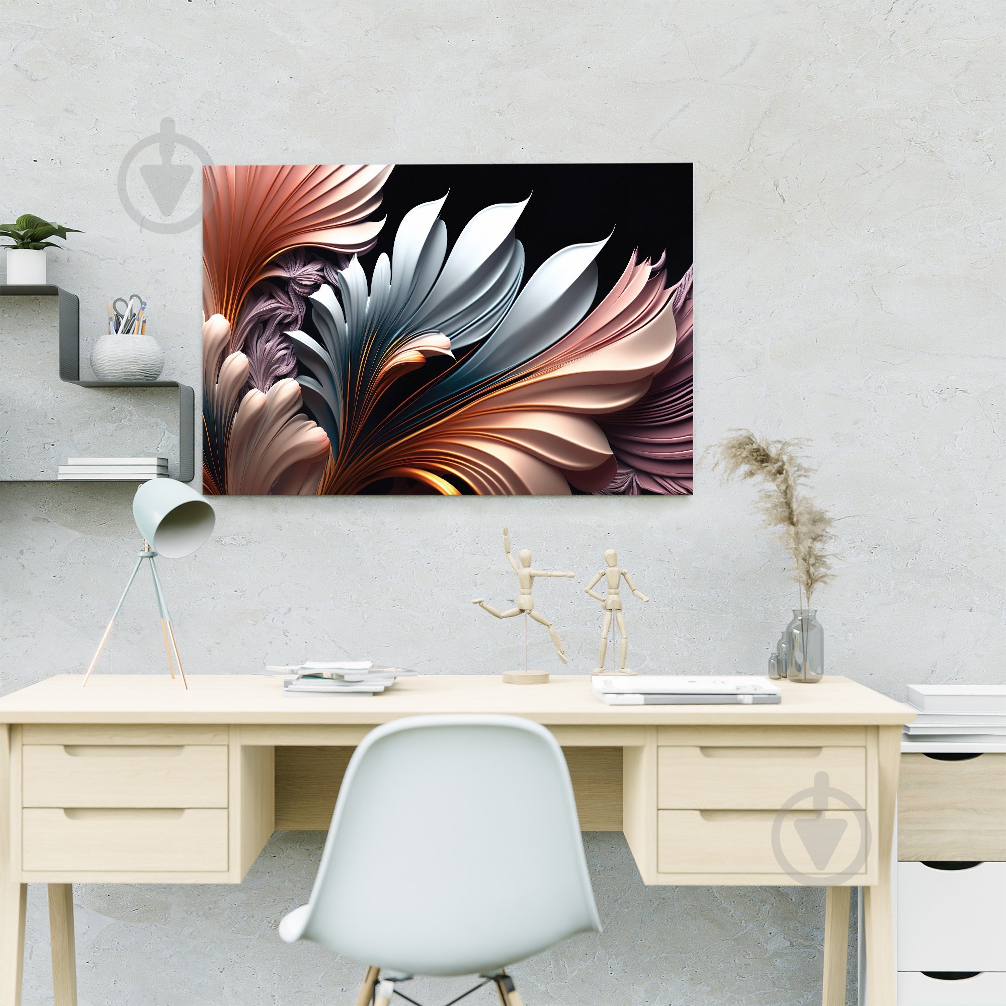 Картина на полотні Об'ємне листя 80x110 см WS Holst 1140420235 - фото 7 Картина на полотні Об'ємне листя 80x110 см WS Holst 1140420235 - фото 7