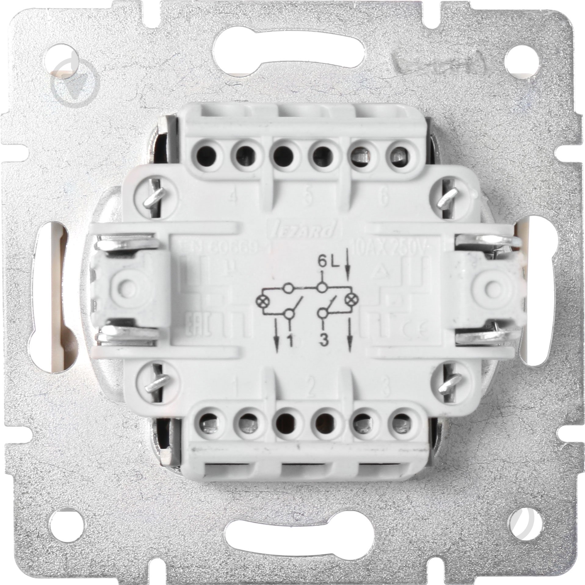 Выключатель двухклавишный Lezard Rain с подсветкой кремовый 703-0388-112 - фото 2