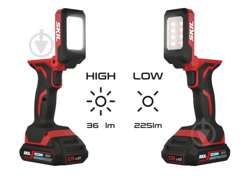 Фонарь SKIL 360 Lm красно-черный VA1E3155CA - фото 5