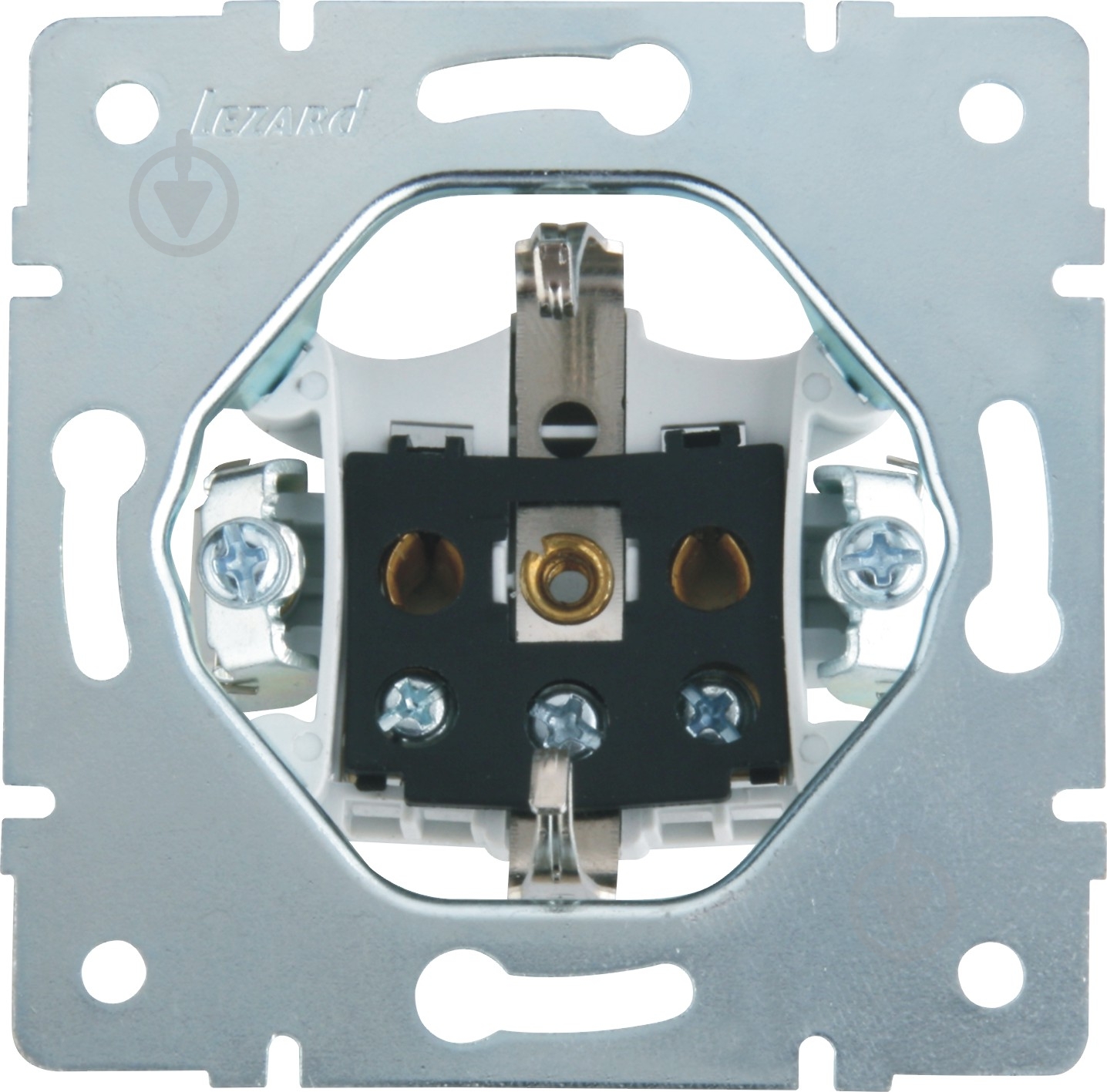 Розетка с заземлением Lezard Rain крем 703-0388-122B - фото 3