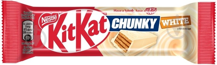 Батончик Kitkat в белом шоколаде Chunky 40г - фото 1 Батончик Kitkat в белом шоколаде Chunky 40г - фото 1
