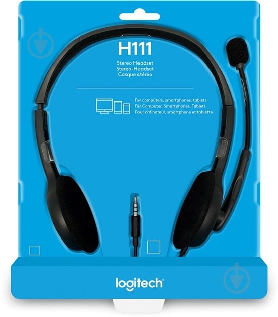 Наушники Logitech H111 dark grey/silver (981-000593) - фото 6