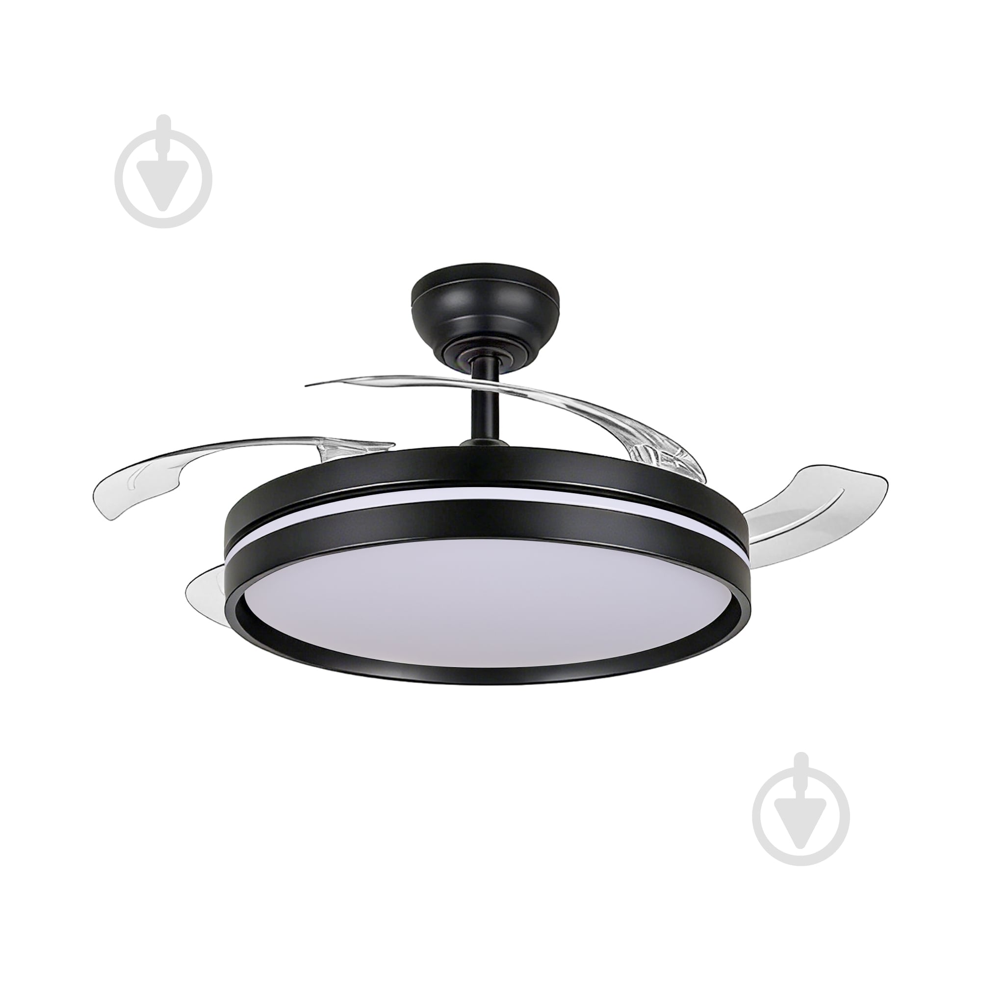 Люстра-вентилятор Videx 60 Вт LED-модуль чорний 29185 - фото 1