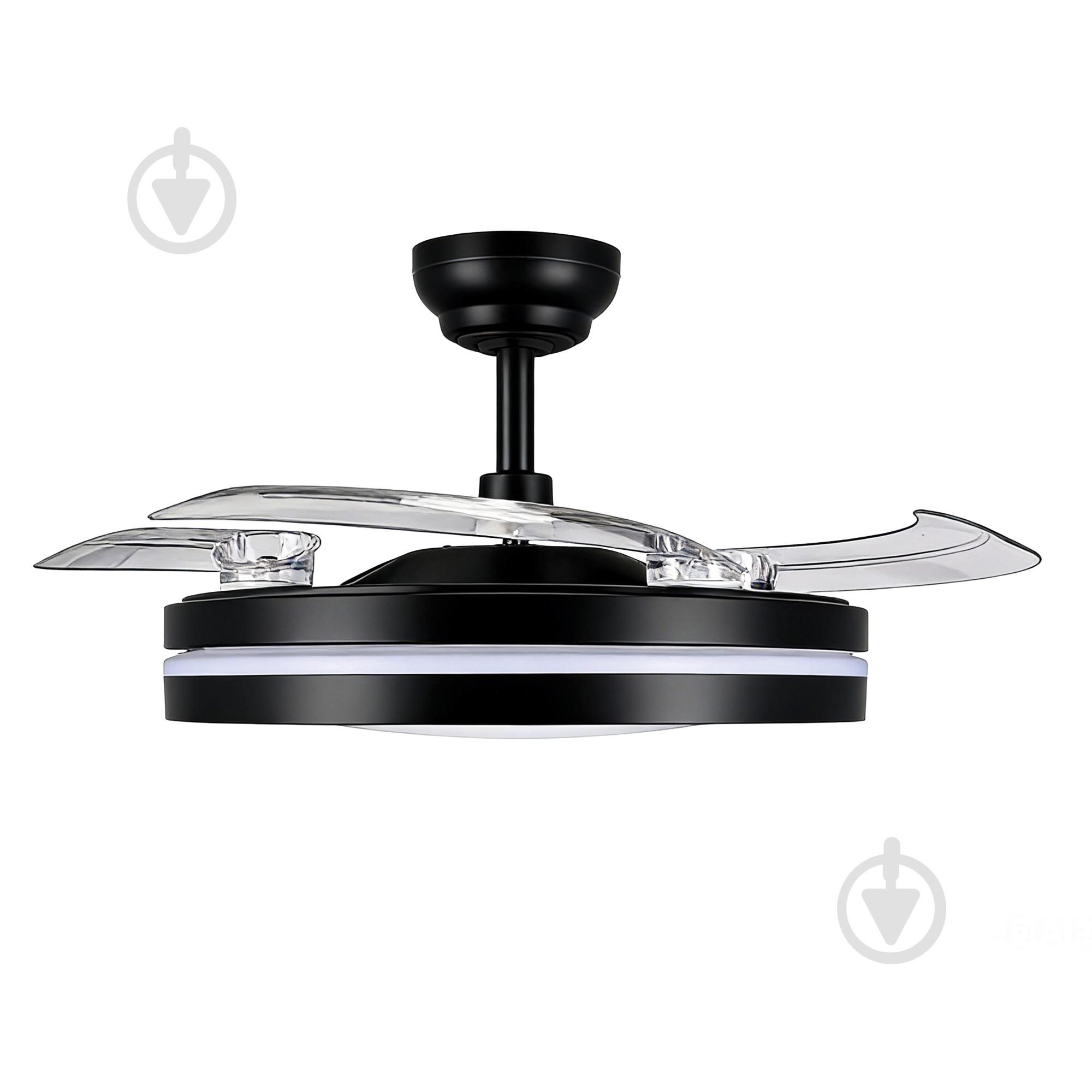 Люстра-вентилятор Videx 60 Вт LED-модуль чорний 29185 - фото 2