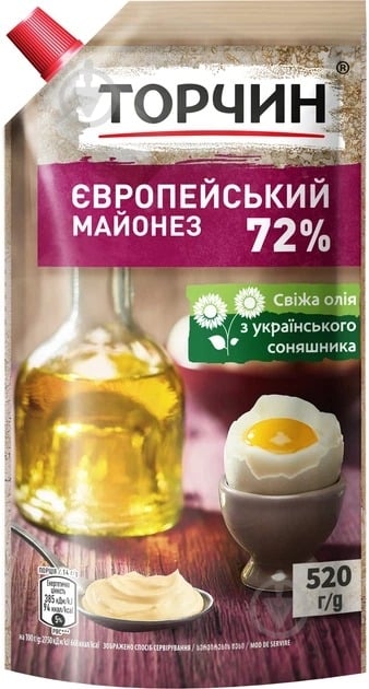 Майонез Торчин Европейский 72% 520 г - фото 1