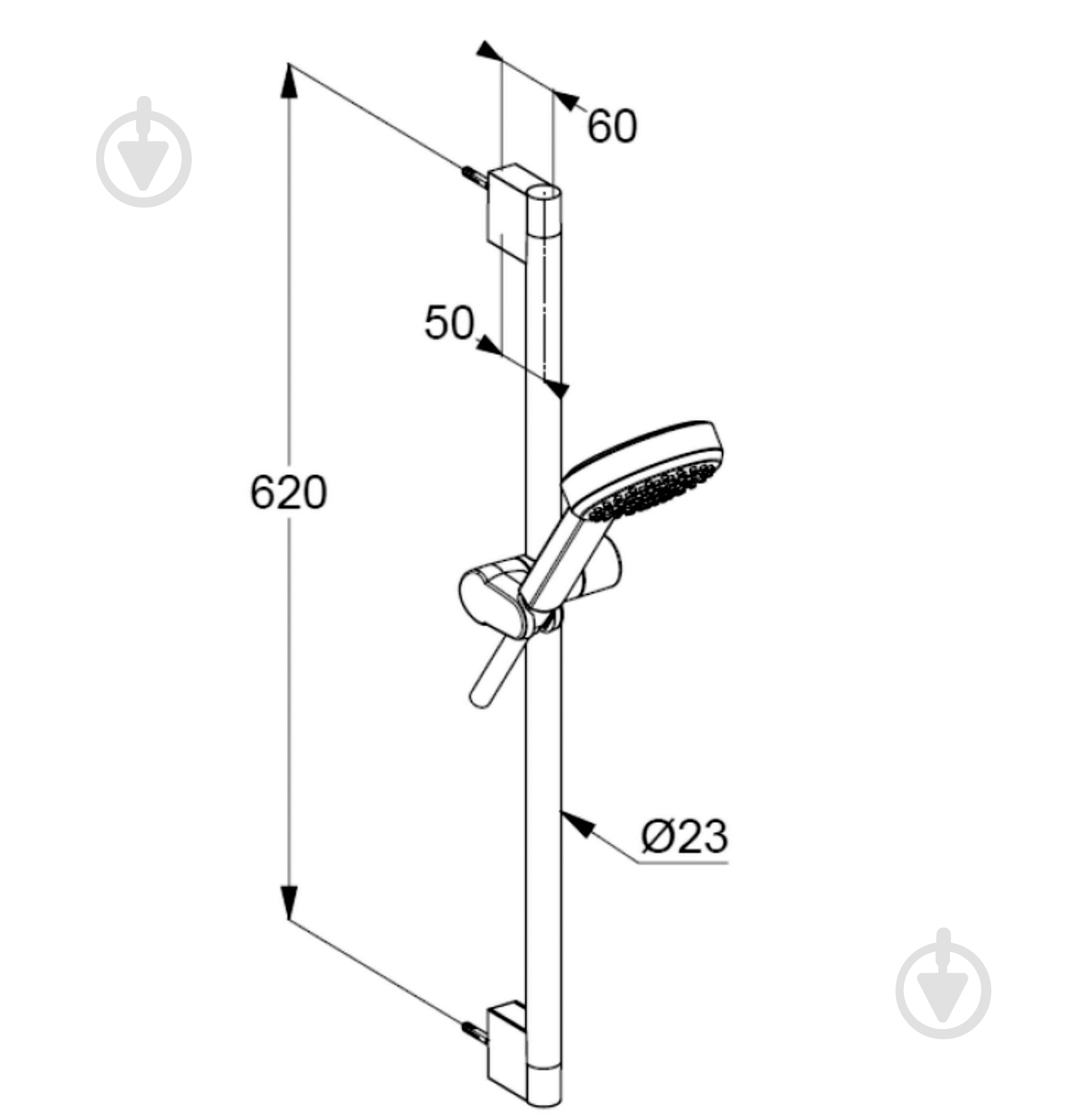 Душевой гарнитур Kludi DIVE sDIVE L=600 мм - фото 2 Душевой гарнитур Kludi DIVE sDIVE L=600 мм - фото 2