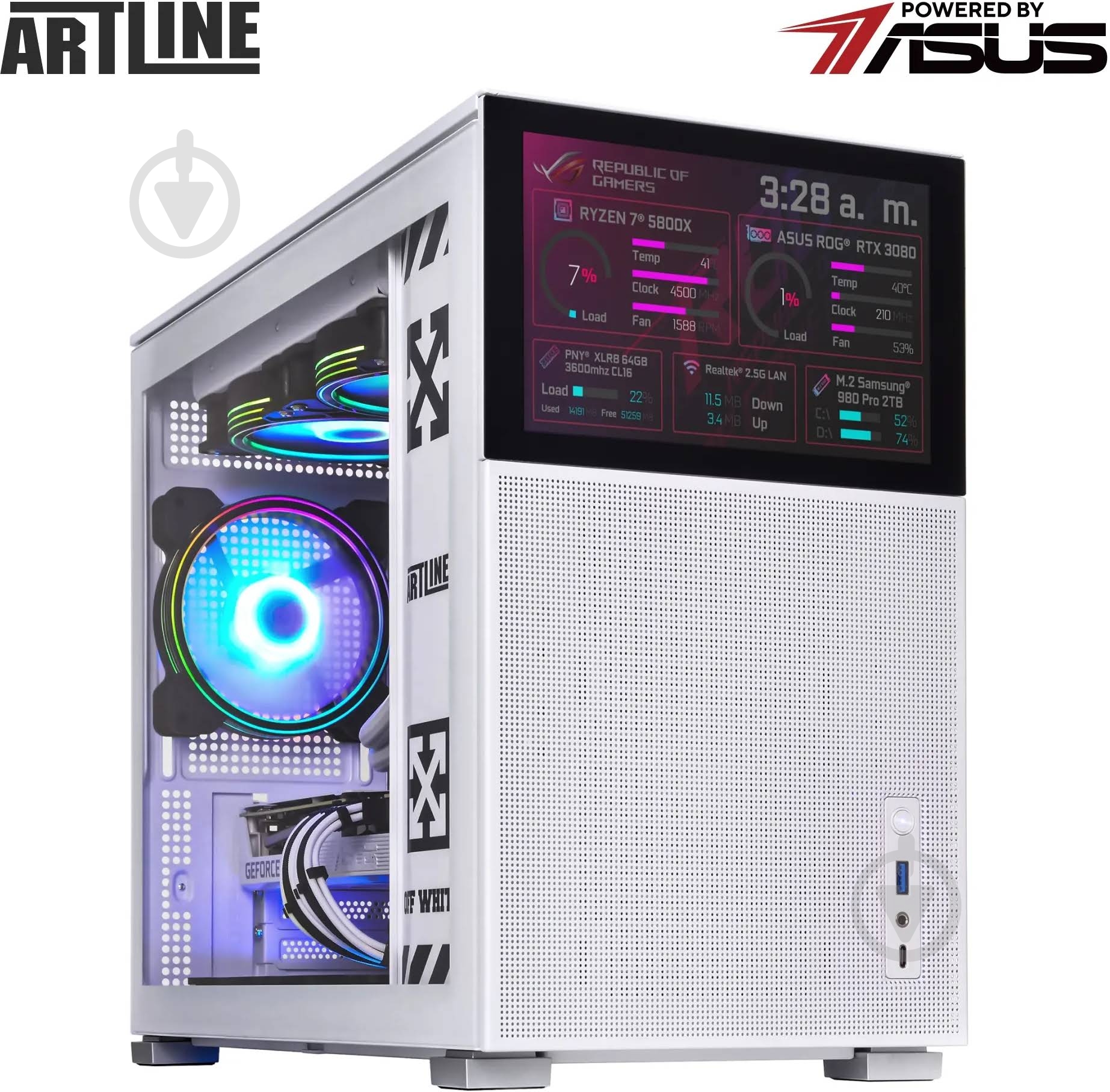 Компьютер Artline Gaming D31WHITE (D31Whitev80) white - фото 3 Компьютер Artline Gaming D31WHITE (D31Whitev80) white - фото 3