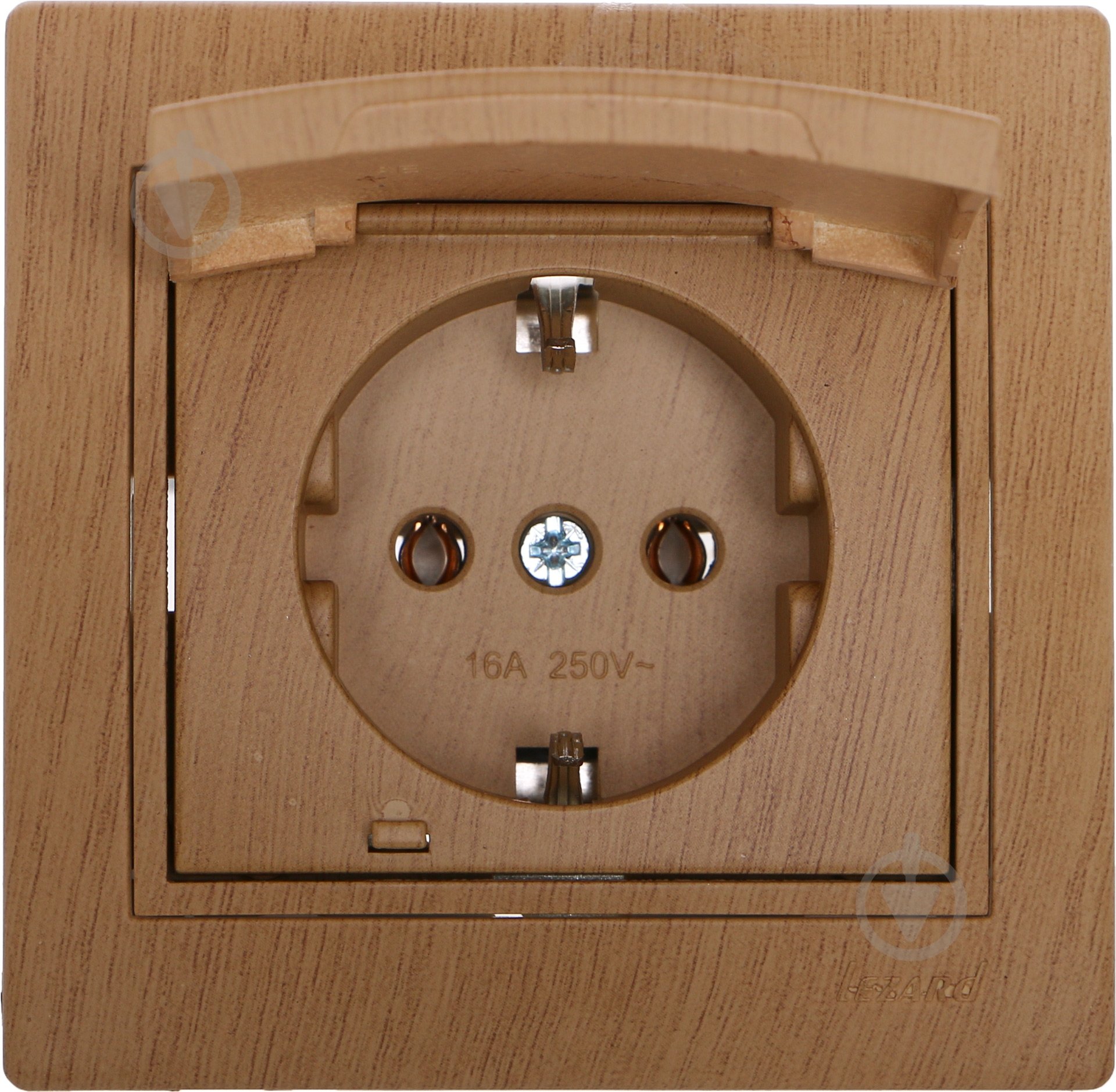 Розетка с заземлением Lezard Mira с крышкой дуб матовый 701-5151-123B - фото 4 Розетка с заземлением Lezard Mira с крышкой дуб матовый 701-5151-123B - фото 4