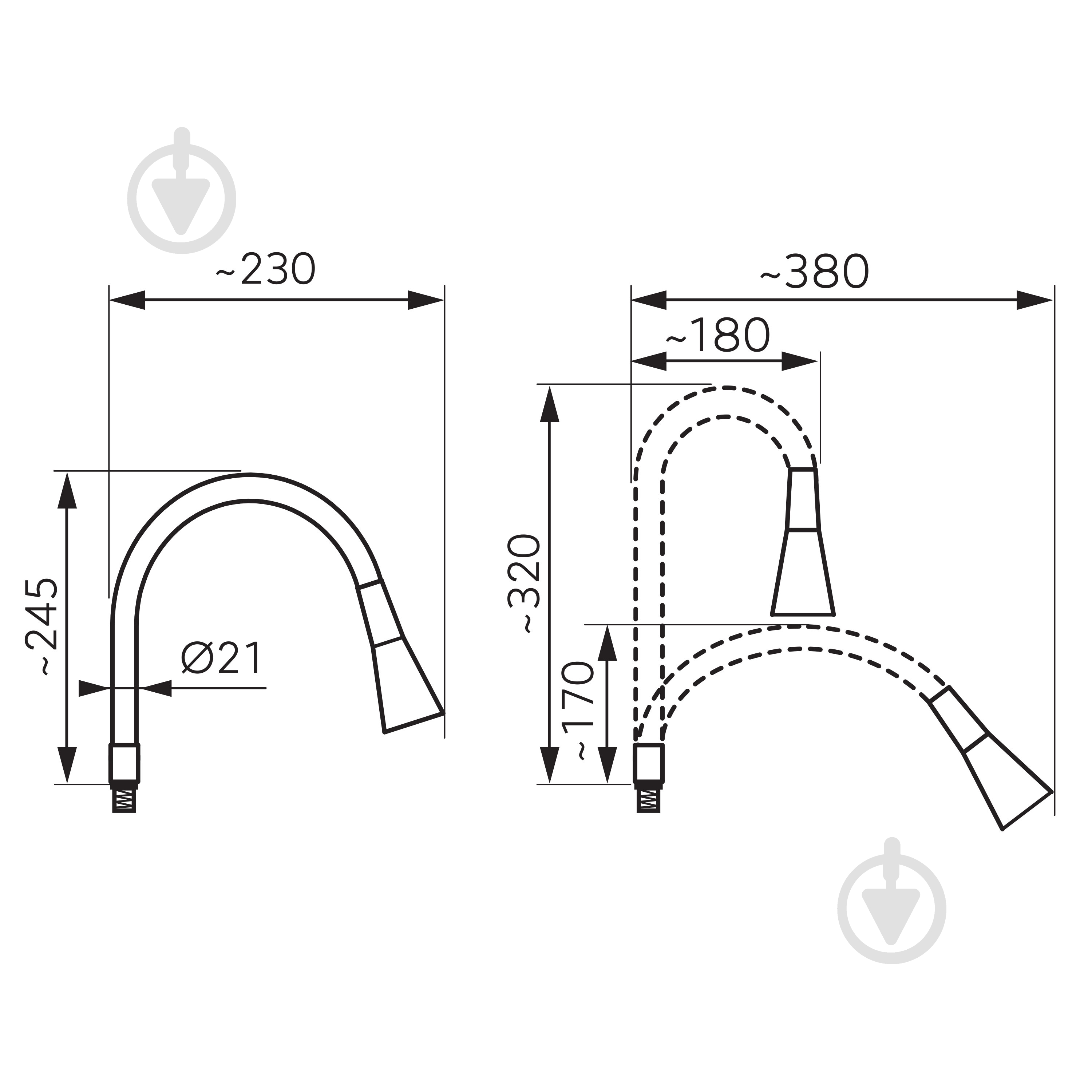 Излив для кухни Ferro Elastico II W101P-B - фото 2 Излив для кухни Ferro Elastico II W101P-B - фото 2