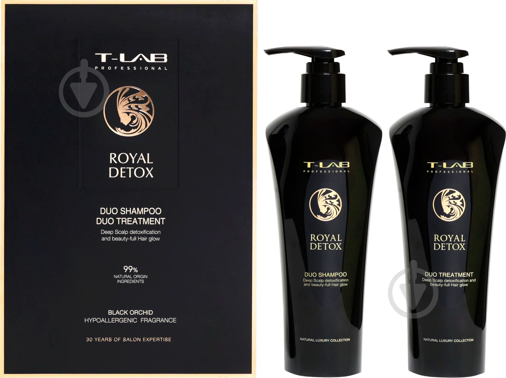 Набор подарочный T-LAB Professional Royal Detox Duo (шампунь, 300 мл+кондиционер, 300 мл) - фото 1 Набор подарочный T-LAB Professional Royal Detox Duo (шампунь, 300 мл+кондиционер, 300 мл) - фото 1