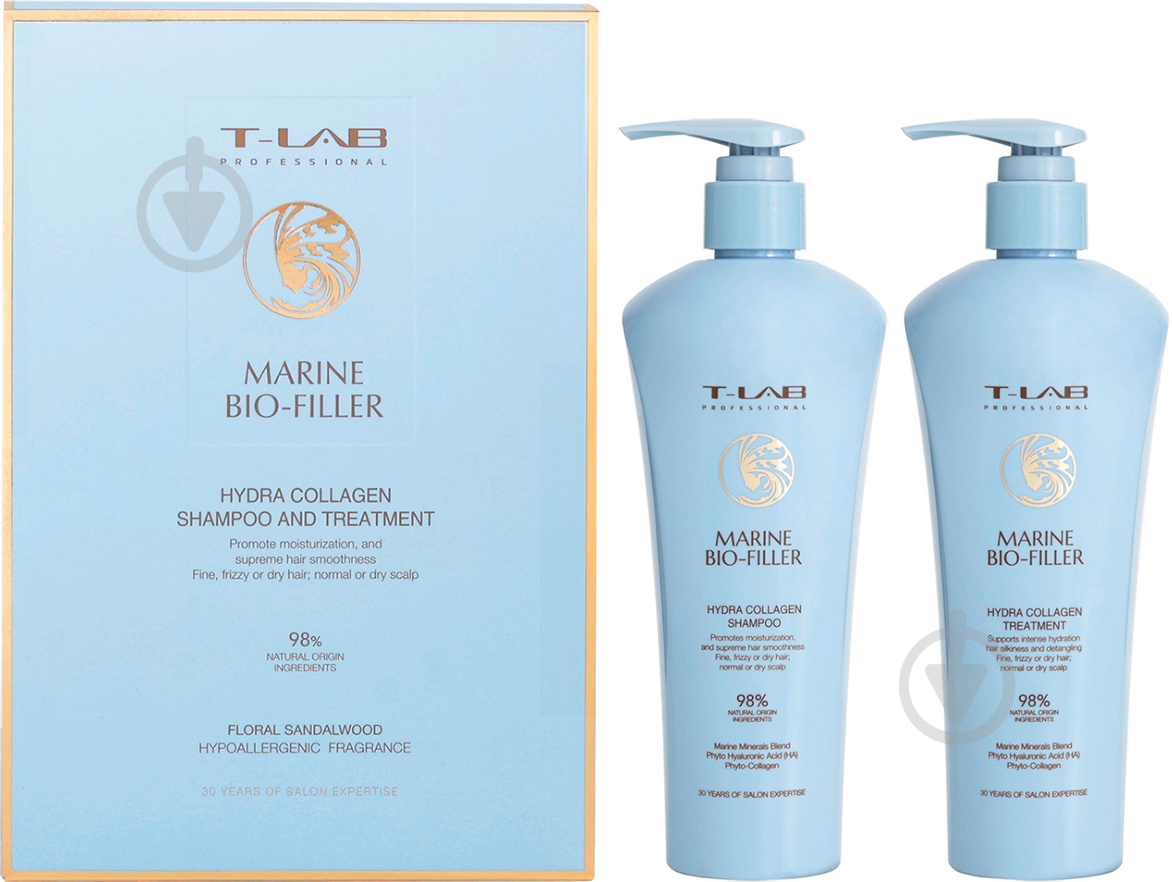 Набор подарочный T-LAB Professional MARINE BIO-FILLER (шампунь, 300 мл+кондиционер, 300 мл) - фото 1