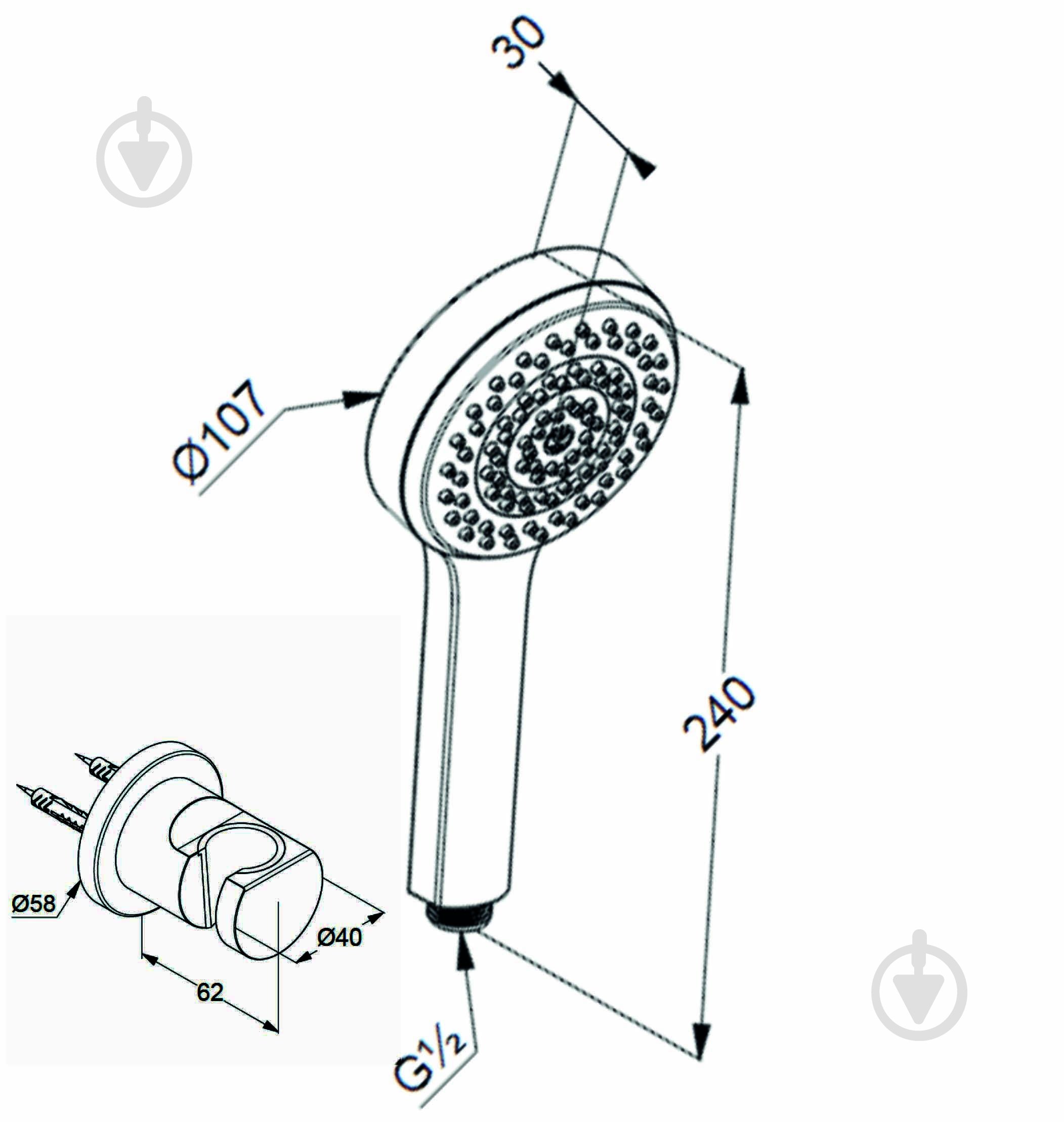 Душевой гарнитур Kludi DIVE для ванны sDIVE - фото 2 Душевой гарнитур Kludi DIVE для ванны sDIVE - фото 2