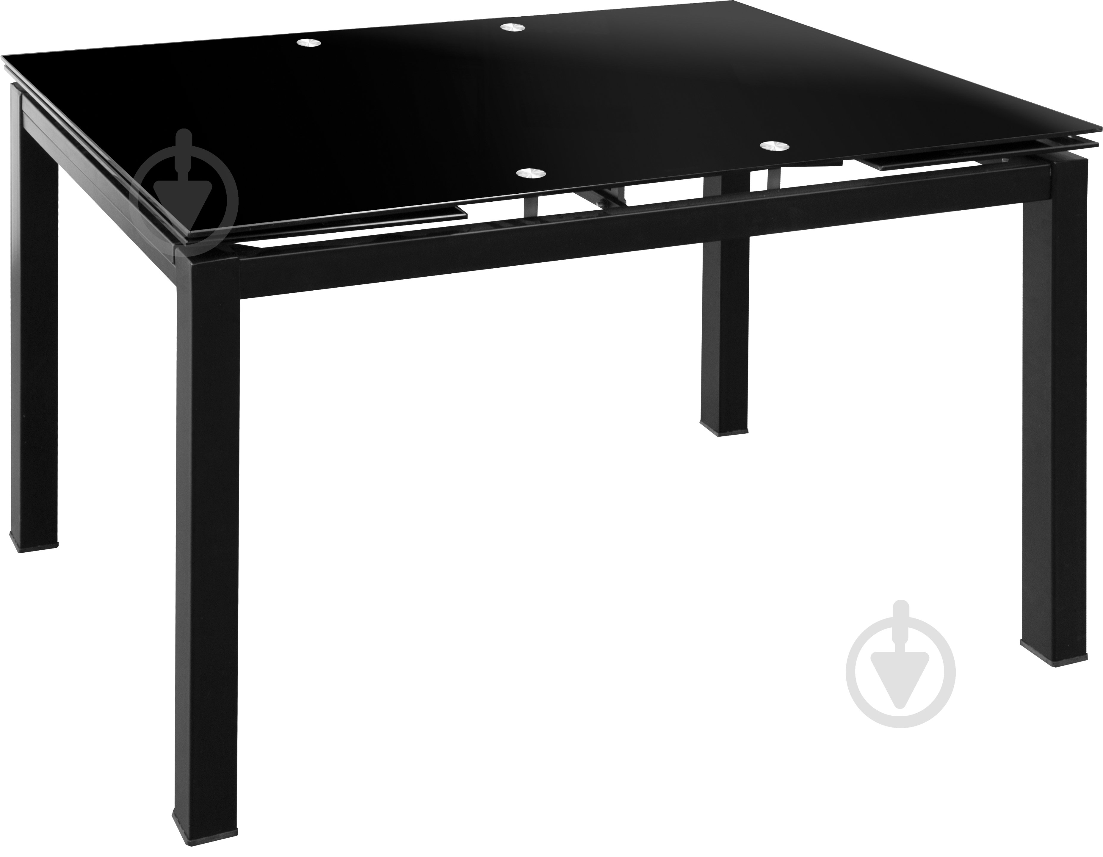 Стіл обідній Центр Меблів Crystal black скляний 1100(1700)x700x760мм чорний/чорний - фото 1