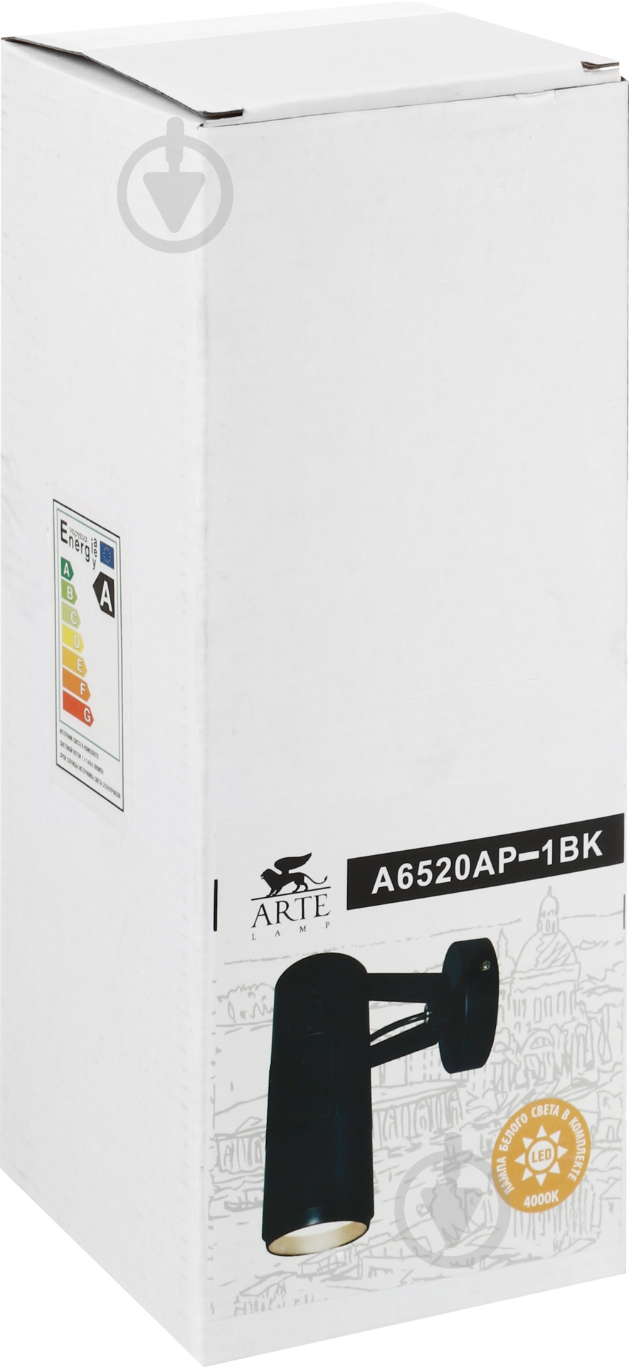 Трековий прожектор Arte Lamp LED 20 Вт 4000 К чорний A6520AP-1BK - фото 2