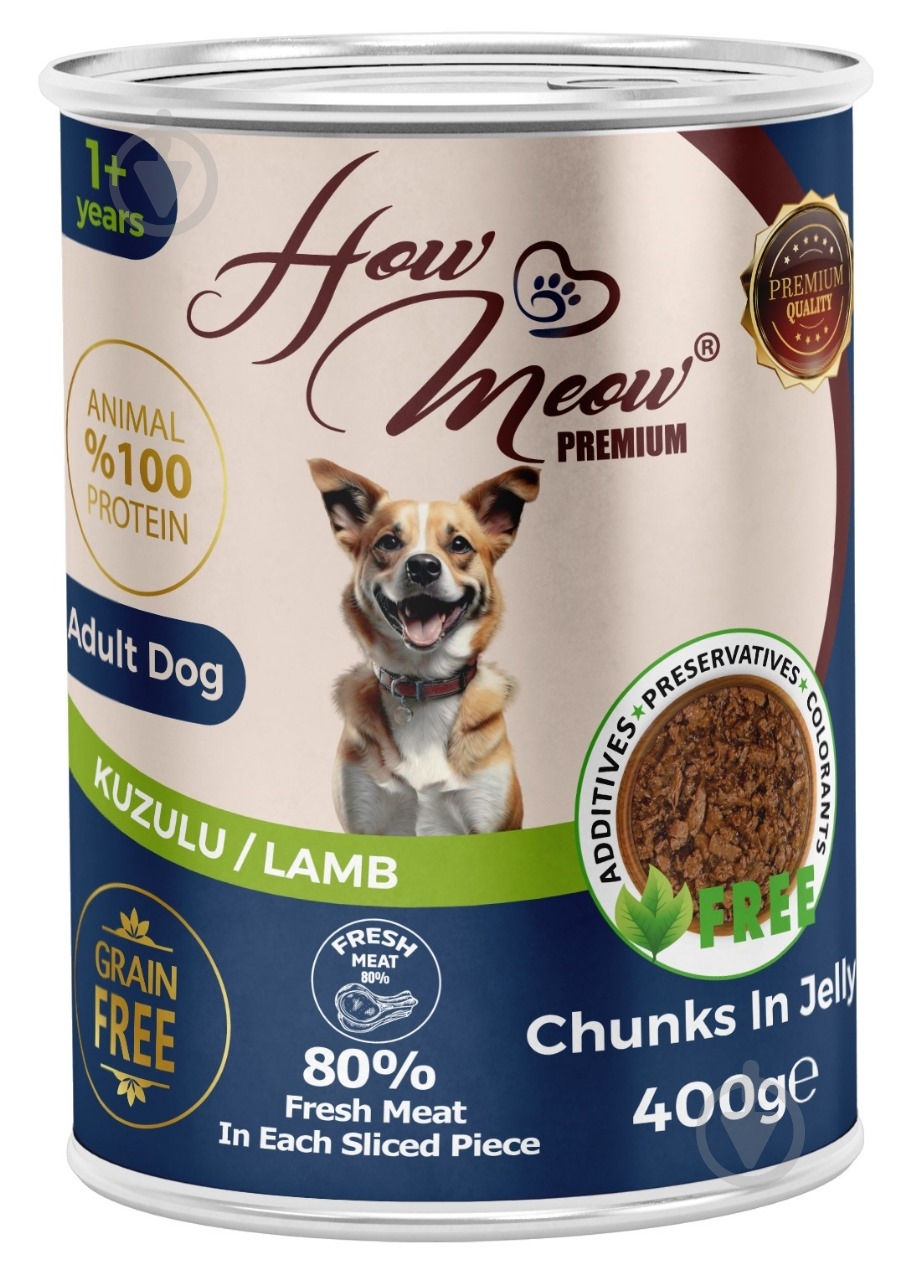 Корм вологий How Meow для дорослих собак з ягням 400 г - фото 1 Корм вологий How Meow для дорослих собак з ягням 400 г - фото 1
