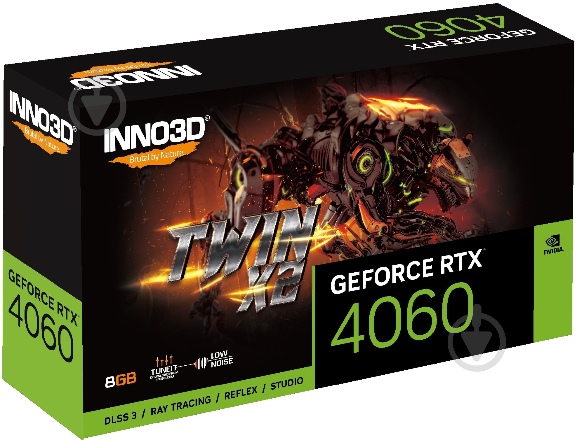 Відеокарта Inno3D GeForce RTX 4060 Twin X2 8GB GDDR6 128bit (N40602-08D6-173051N) - фото 3 Відеокарта Inno3D GeForce RTX 4060 Twin X2 8GB GDDR6 128bit (N40602-08D6-173051N) - фото 3