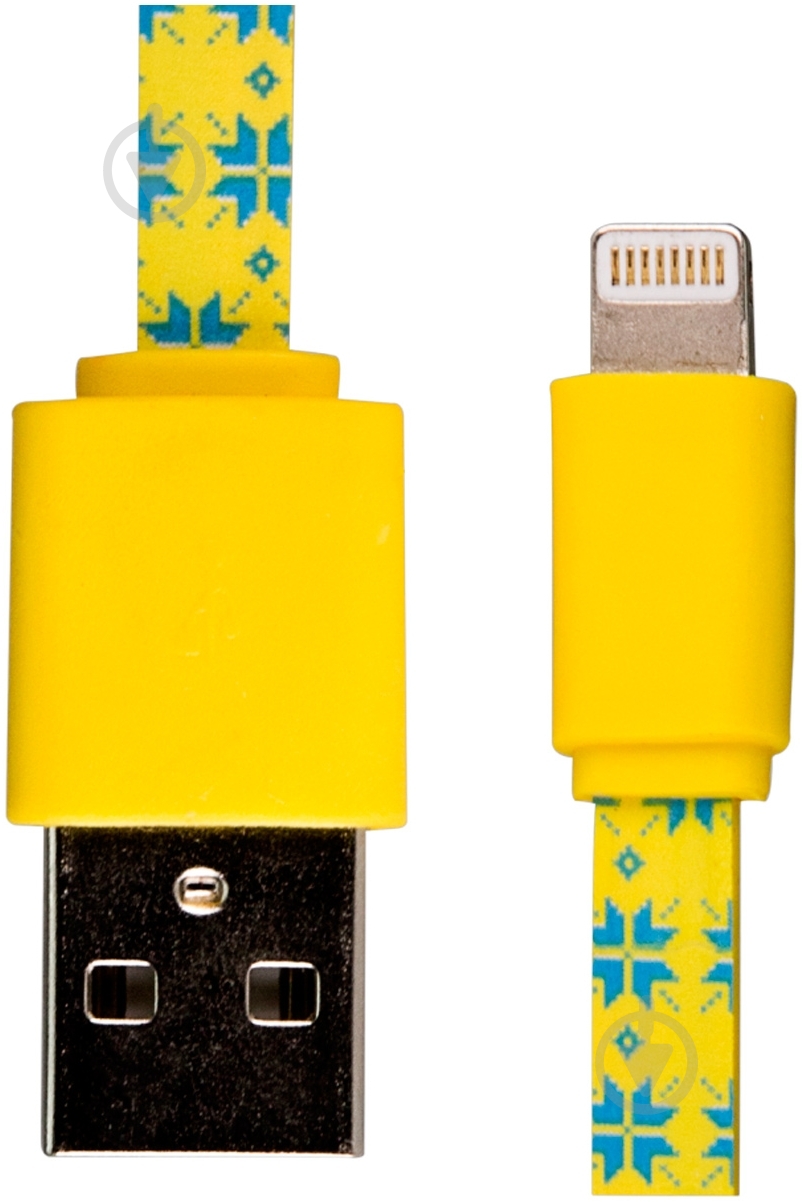 Кабель Luxe Cube 1 м жовтий (FLAT LIGHTNING TO USB UKRAINE) - фото 1