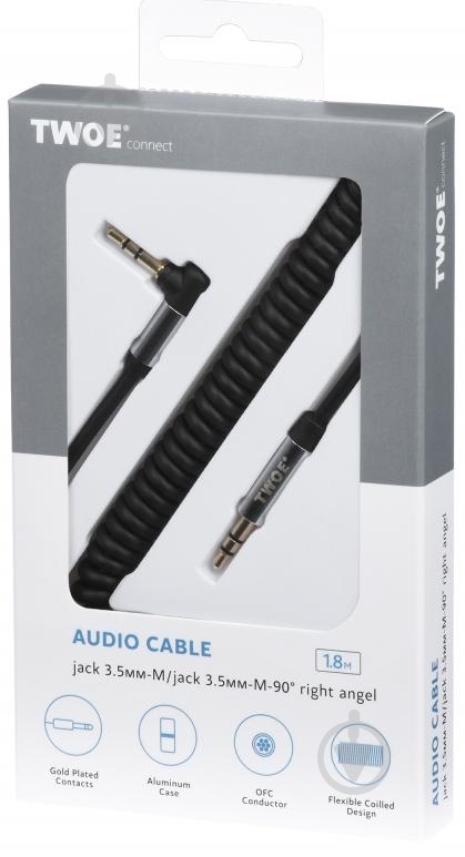 Кабель 2E mini-jack 3,5 мм 1.8 м черный (2E-W9653RBL) - фото 2 Кабель 2E mini-jack 3,5 мм 1.8 м черный (2E-W9653RBL) - фото 2