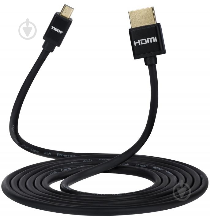 Кабель 2E HDMI – microHDMI 2 м черный (2EW-1121-2m) - фото 1 Кабель 2E HDMI – microHDMI 2 м черный (2EW-1121-2m) - фото 1