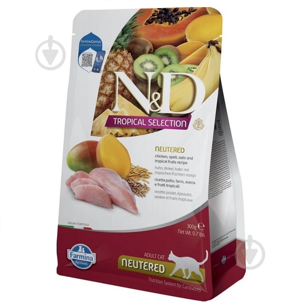 Корм сухий низькозерновий для котів Farmina N&D Tropical Selection курка з тропічними фруктами 300 г - фото 1