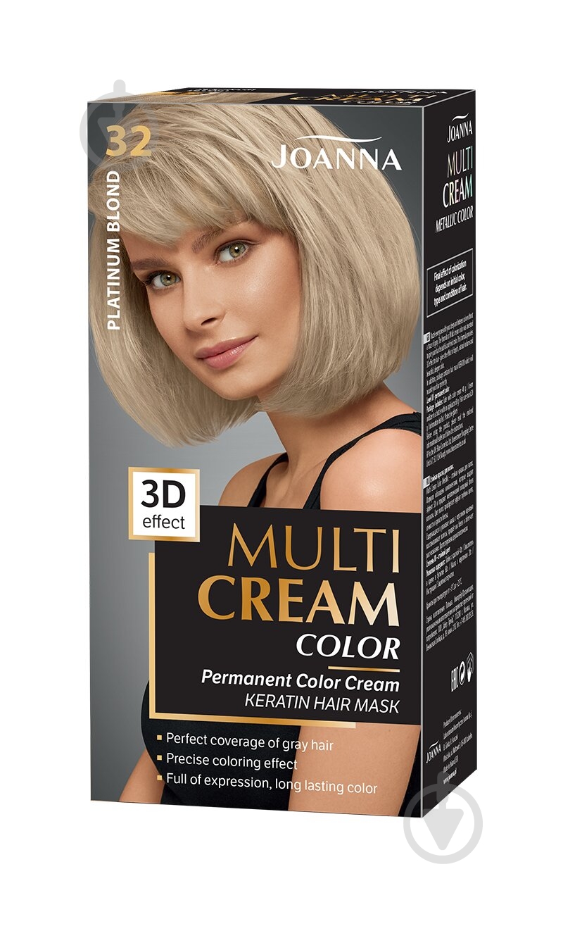 Краска для волос Joanna Multi Cream Color №32 платиновый блонд 100 мл - фото 1 Краска для волос Joanna Multi Cream Color №32 платиновый блонд 100 мл - фото 1