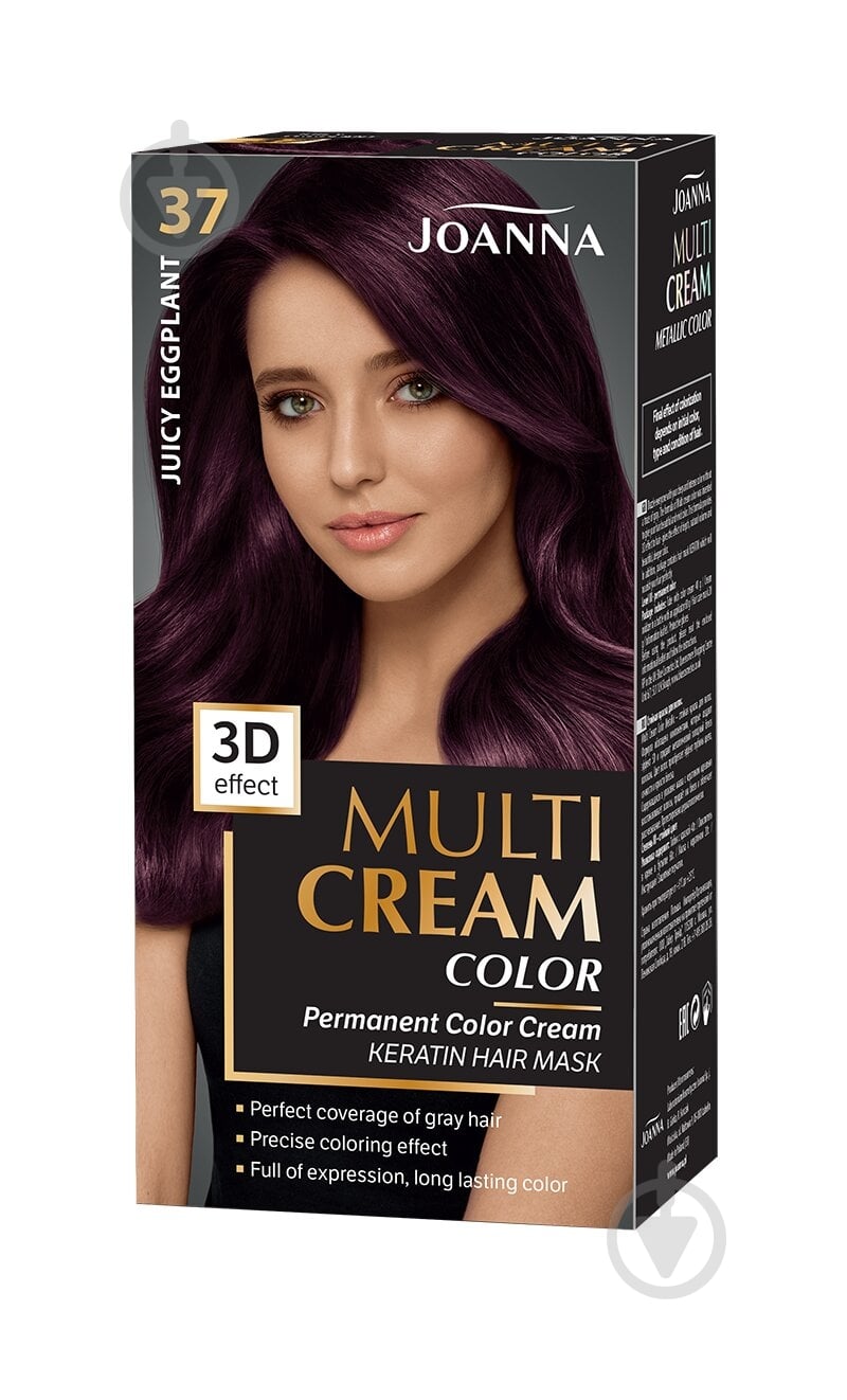Краска для волос Joanna Multi Cream Color №37 сочный баклажан 100 мл - фото 1