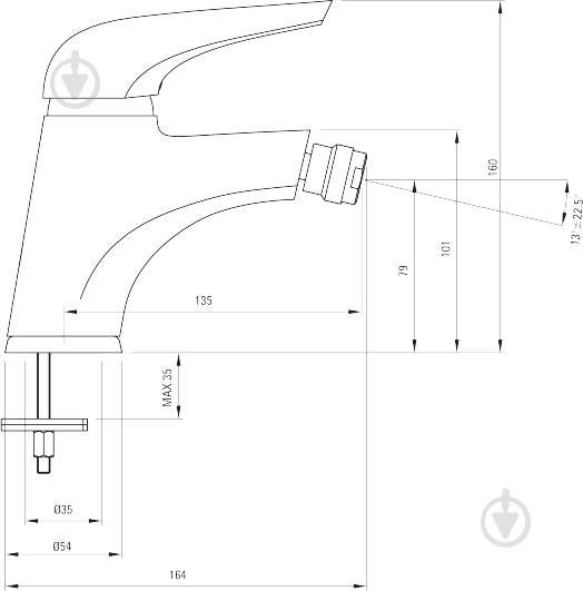Смеситель для биде Deante Jaguar BDX 031M - фото 2 Смеситель для биде Deante Jaguar BDX 031M - фото 2