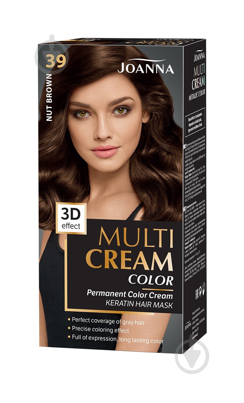 Краска для волос Joanna Multi Cream Color №39 коричневый орех 100 мл - фото 1