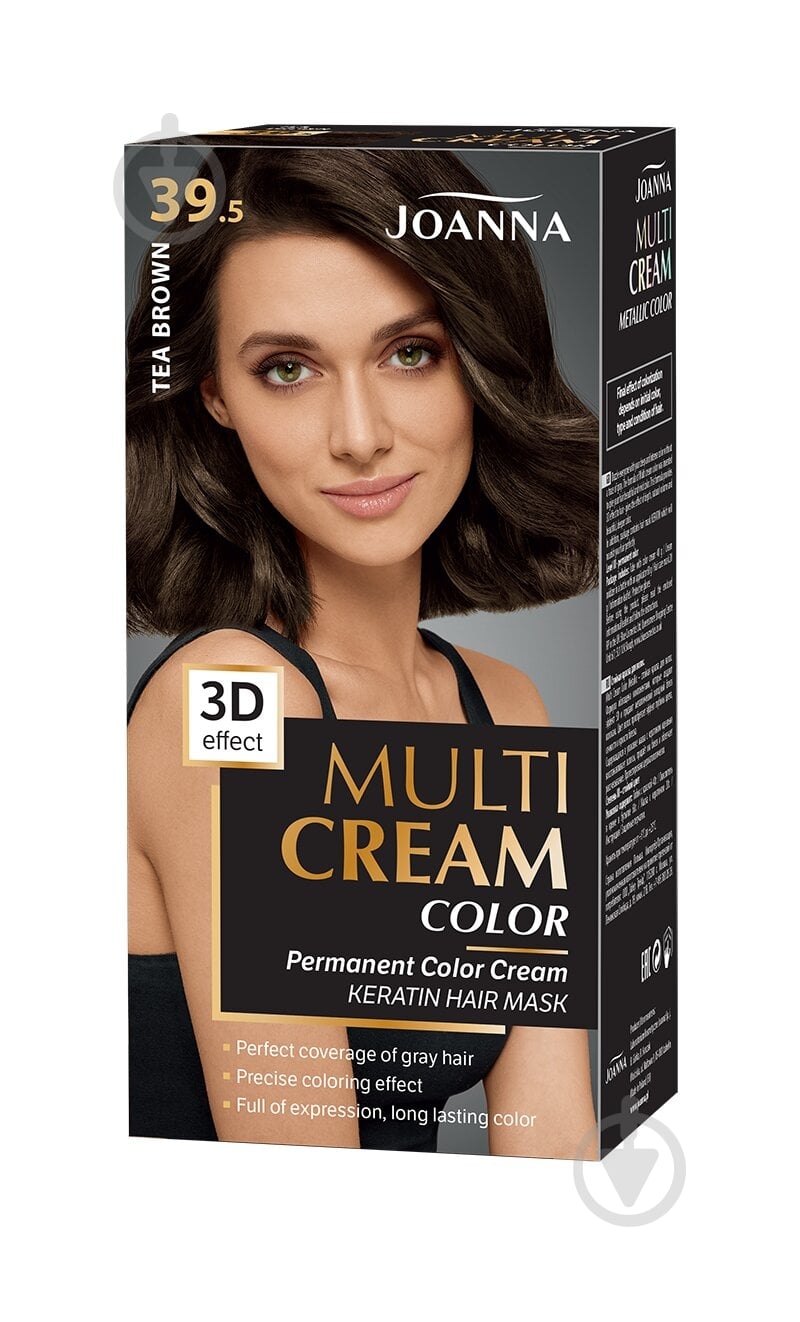 Краска для волос Joanna Multi Cream Color №39,5 коричневый чай 100 мл - фото 1 Краска для волос Joanna Multi Cream Color №39,5 коричневый чай 100 мл - фото 1