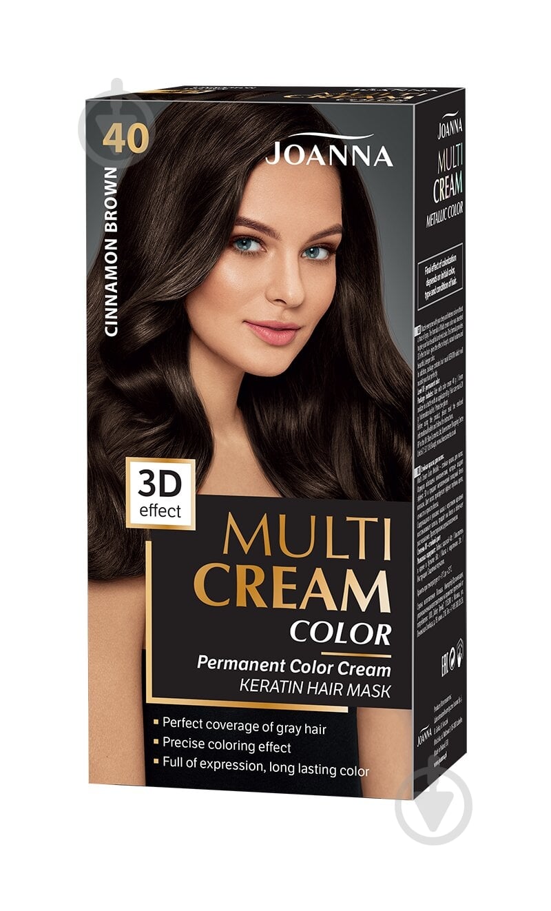 Краска для волос Joanna Multi Cream Color №40 коричневая корица 100 мл - фото 1 Краска для волос Joanna Multi Cream Color №40 коричневая корица 100 мл - фото 1