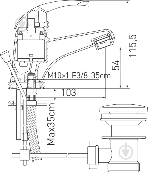Смеситель для умывальника Ferro Ascoli BOA2 - фото 2