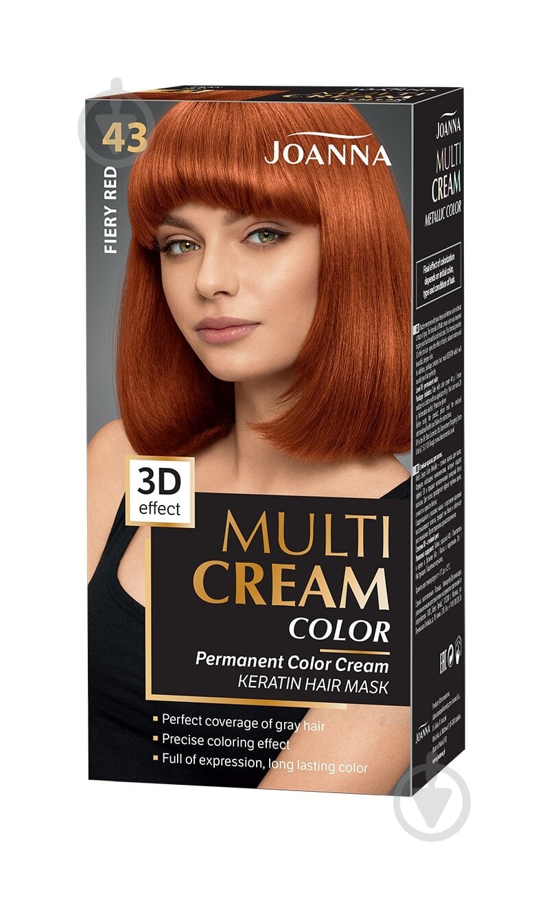 Краска для волос Joanna Multi Cream Color №43 пламенно-рыжий 100 мл - фото 1